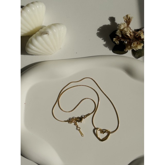 Çelik Kalp Figürlü Basic Kadın Kolye Altın Love Harmony - Gold