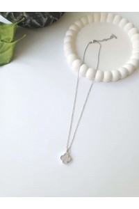 Çelik Silver Taşlı Van Cleef Model Kadın Kolye