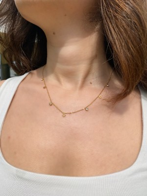 Çelik Minik Güneş Figürlü Zarif Charmlı Kadın Kolye