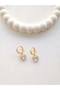 Çelik Gold Kalpli Küpe Çelik Gold Kalpli Küpe