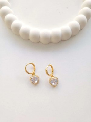 Çelik Gold Kalpli Küpe Çelik Gold Kalpli Küpe