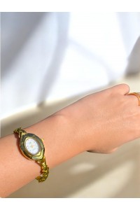 Kadın İnce Kordonlu Vintage Metal Kasa Gold Kol Saat 1 Kadın İnce Kordonlu Vintage Metal Kasa Gold Kol Saat 1