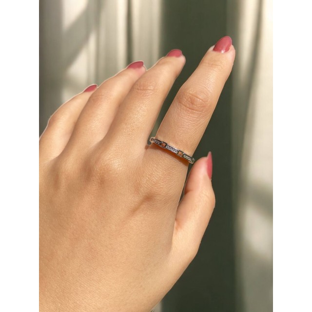 Gümüş Kaplama Tek Sıra Zincir Kadın Zarif Yüzük Gümüş Kaplama Tek Sıra Zincir Kadın Zarif Yüzük