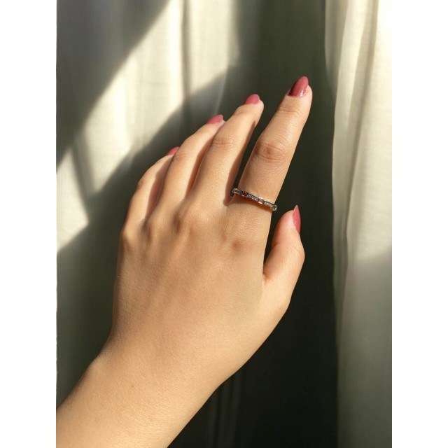 Gümüş Kaplama Tek Sıra Zincir Kadın Zarif Yüzük Gümüş Kaplama Tek Sıra Zincir Kadın Zarif Yüzük