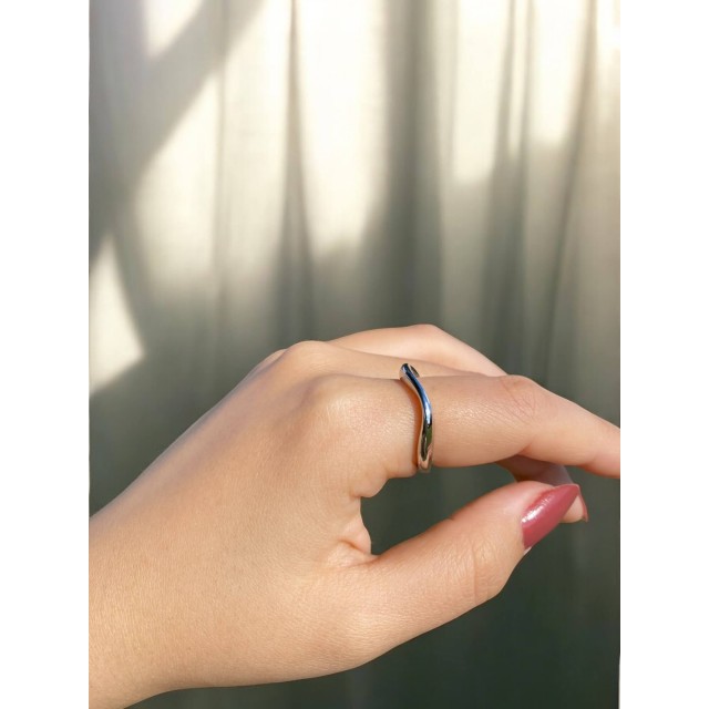 Sarmal Gümüş Kadın Zarif Yüzük