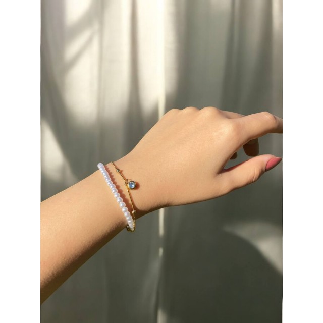 İnci Dorika Çift Sıra Kadın Zarif Bileklik