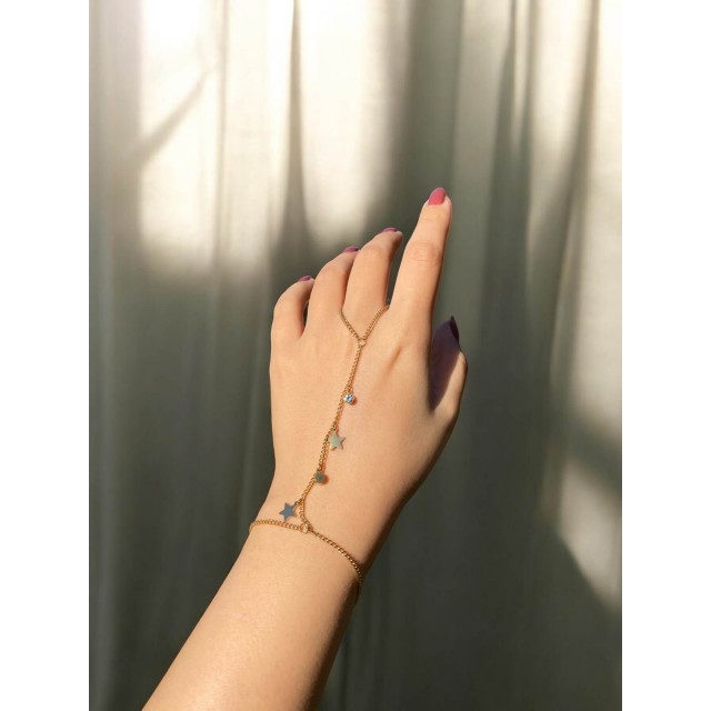 Yıldız Detaylı İnce Zincir Kadın Şahmeren Yıldız Detaylı İnce Zincir Kadın Şahmeren