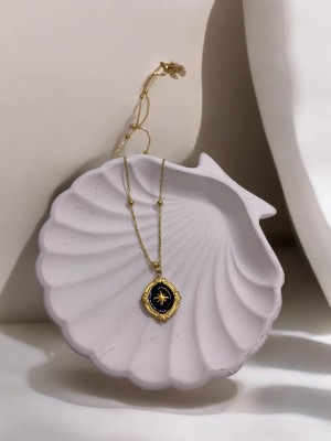 Vintage Kutup Yıldızı Kadın Çelik Gold Kolye