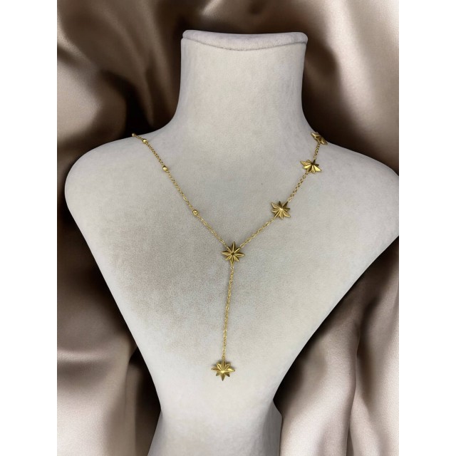 Kuzey Yıldızı Gold Kadın Çelik Y Kolye