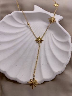 Kuzey Yıldızı Gold Kadın Çelik Y Kolye