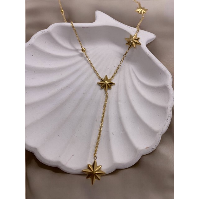 Kuzey Yıldızı Gold Kadın Çelik Y Kolye