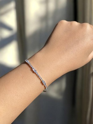 İnce Zarif Su Yolu Silver Kadın Bileklik