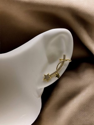 Yıldız Desenli Gold Earcuff Küpe