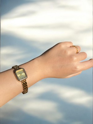 Kare Kadranlı Gold İnce Kordonlu Kadın Vintage Saat-7