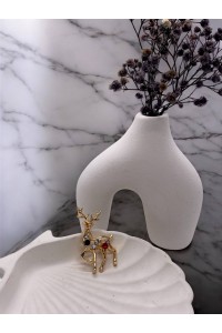 Yılbaşı Ren Geyiği Taşlı Broş