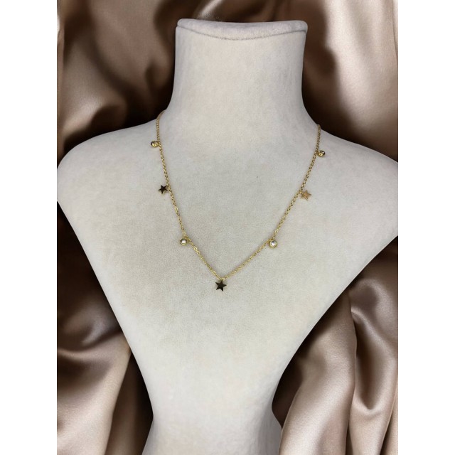 Çelik Minik Yıldız Figürlü Zarif Charmlı Kadın Kolye Çelik Minik Yıldız Figürlü Zarif Charmlı Kadın Kolye