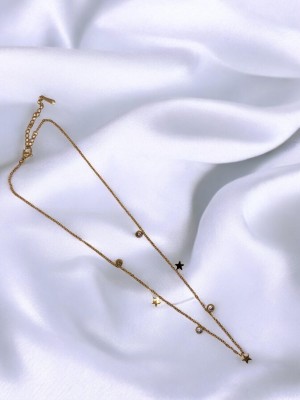 Çelik Minik Yıldız Figürlü Zarif Charmlı Kadın Kolye