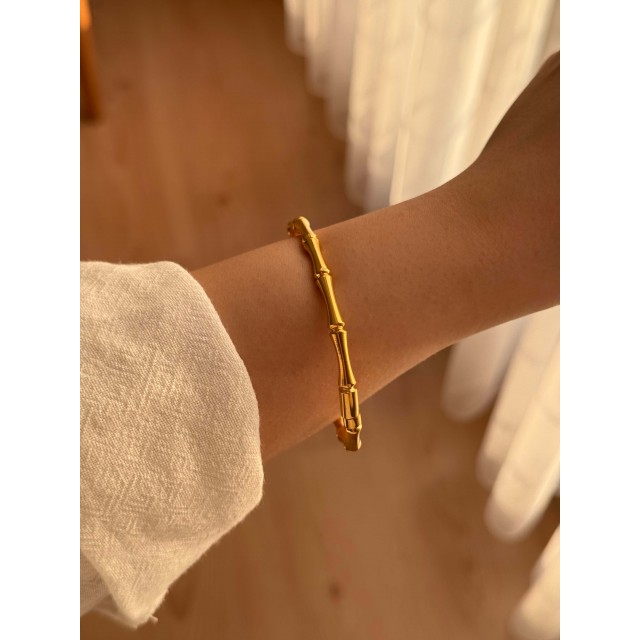 Gold Kemik Çelik Kelepçe Bileklik