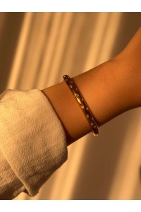 Beyaz Taşlı Yıldız Motifli Çelik Gold Bileklik Beyaz Taşlı Yıldız Motifli Çelik Gold Bileklik