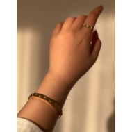 Beyaz Taşlı Yıldız Motifli Çelik Gold Kelepçe Bileklik Beyaz Taşlı Yıldız Motifli Çelik Gold Kelepçe Bileklik