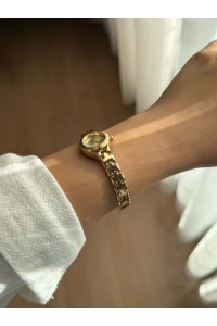 İnce Kordonlu Vintage Çelik Gold Minimal Kadın Kol Saati 33