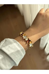 Yıldızlı Üç Renk Kadın Bileklik