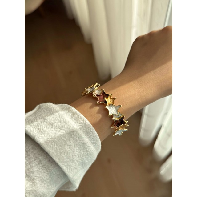 Yıldızlı Üç Renk Kadın Bileklik