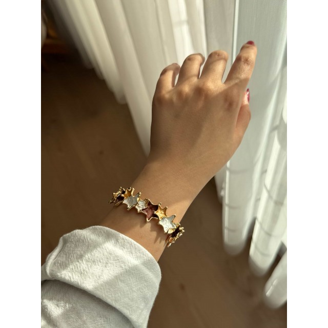 Yıldızlı Üç Renk Kadın Bileklik