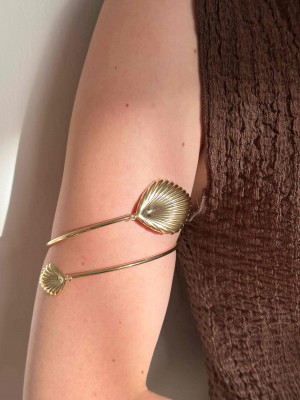 Deniz Kabuğu Çelik Gold Pazu Kol Bilekliği