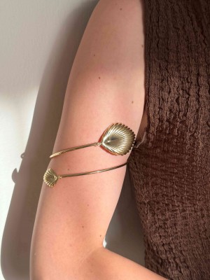 Deniz Kabuğu Çelik Gold Pazu Kol Bilekliği