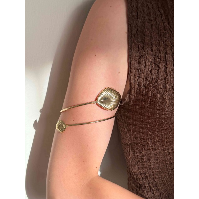 Deniz Kabuğu Çelik Gold Pazu Kol Bilekliği