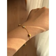 Kalp ve Işıltılı Zarif Çelik Gold Kadın Bileklik Kalp ve Işıltılı Zarif Çelik Gold Kadın Bileklik