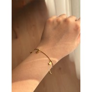 Kelebekli Zarif Çelik Gold Kadın Bileklik