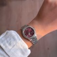 Bordo Kadranlı Gümüş Kordonlu Patek Kadın Kol Saati - 44