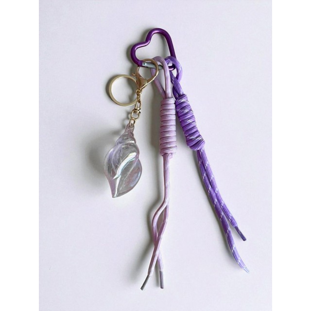 Deniz Kabuğu Figürlü Mor Pembe Çanta Charmı, Aksesuar, Anahtarlık, Çanta Süsü