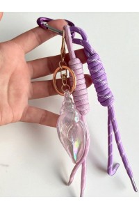 Deniz Kabuğu Figürlü Mor Pembe Çanta Charmı, Aksesuar, Anahtarlık, Çanta Süsü