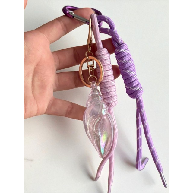 Deniz Kabuğu Figürlü Mor Pembe Çanta Charmı, Aksesuar, Anahtarlık, Çanta Süsü